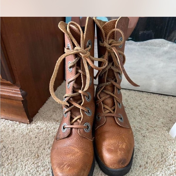 Vintage Arche Tan Leather Platform Boots - Picture 2 of 8